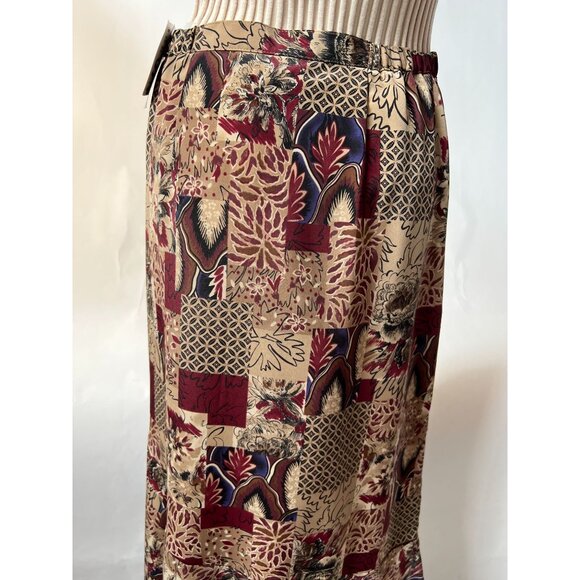 Sag Harbor Missy Maxi Skirt With Abstract Floral Print Size S 100% Polyester Mad - Picture 13 of 16